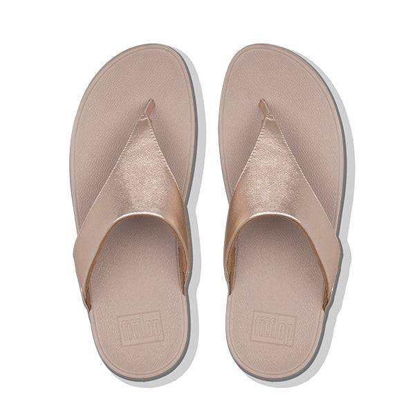 Fit Flop Lulu Leather Toepost Rose Gold פיט פלופ לולו טופוסט רוז גולד