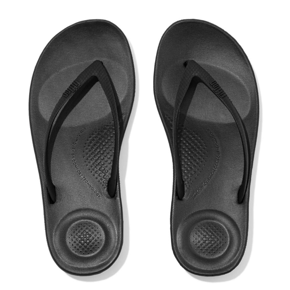 Fit Flop Iqushion Ergonomic Flip Flops Black פיט פלופ כפכפי נשים