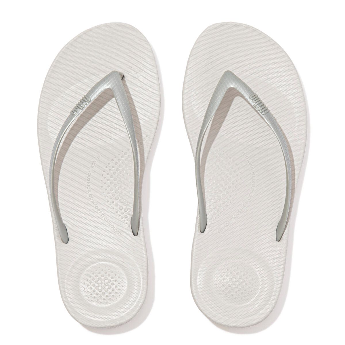 Fit Flop Iqushion Ergonomic Flip Flops Silver פיט פלופ כפכפי נשים