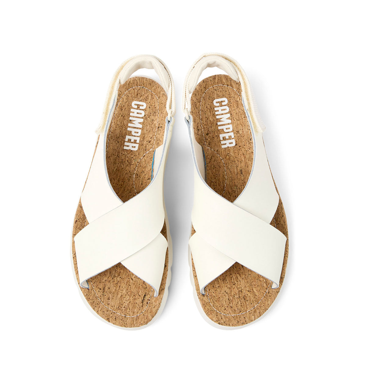 Camper Oruga White leather and textile sandals for women סנדלי קמפר לנשים