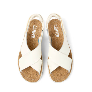 Camper Oruga White leather and textile sandals for women סנדלי קמפר לנשים