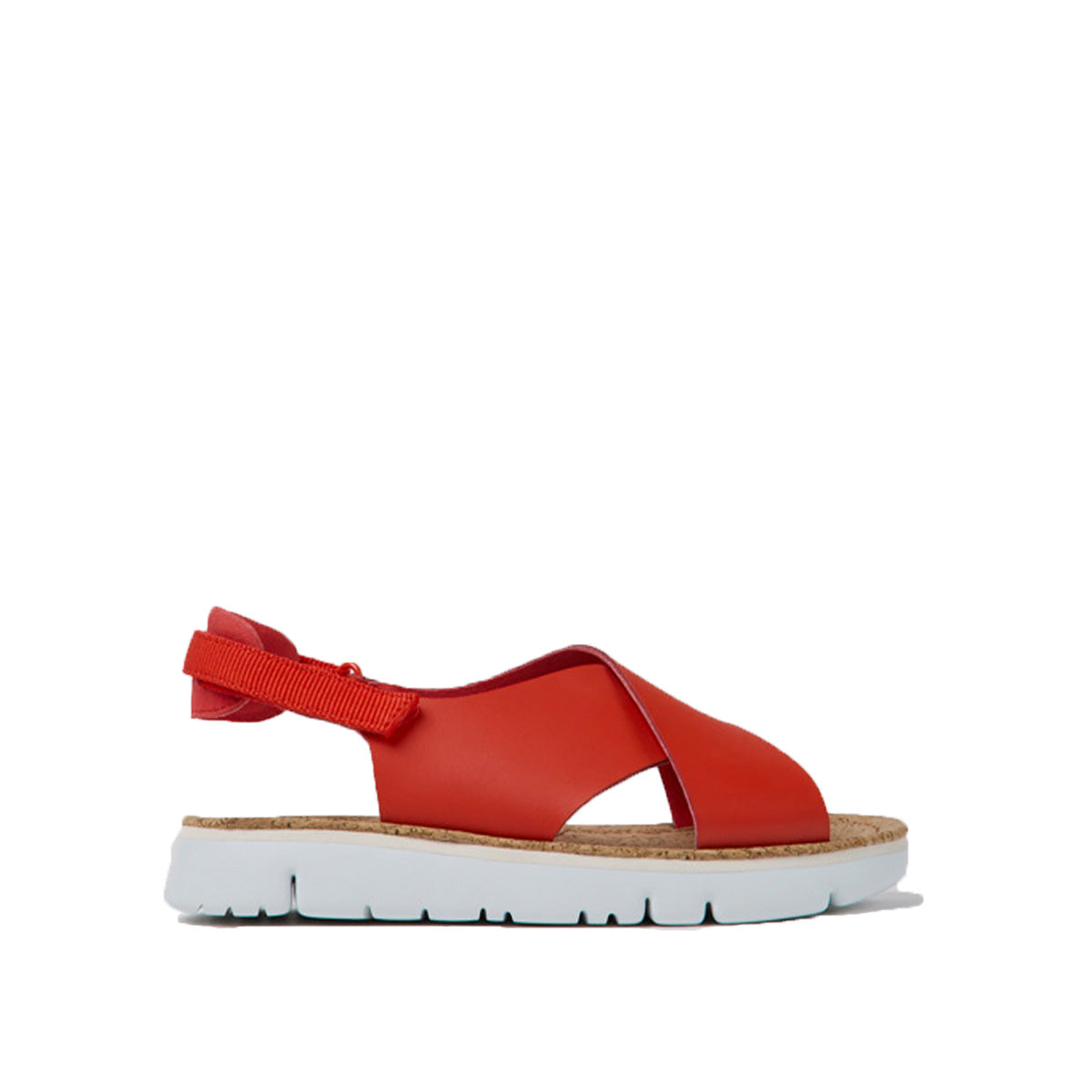 Camper Oruga Red leather and textile sandals for women סנדלי קמפר לנשים