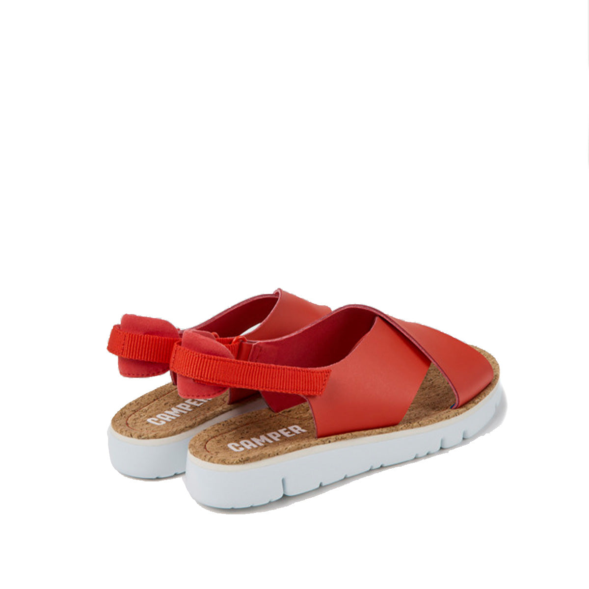 Camper Oruga Red leather and textile sandals for women סנדלי קמפר לנשים