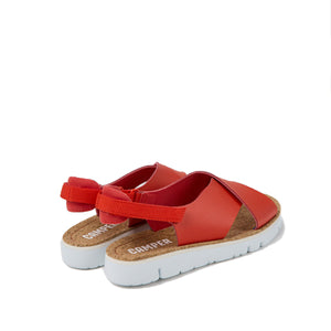 Camper Oruga Red leather and textile sandals for women סנדלי קמפר לנשים
