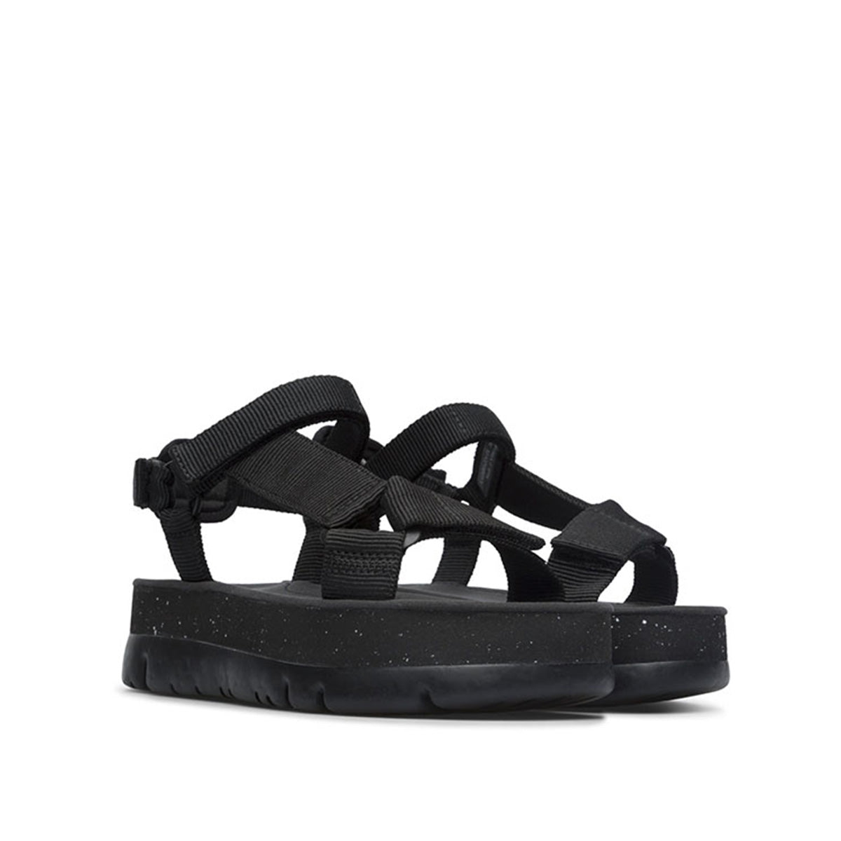 סנדלי נשים קמפר Camper Oruga Up Black recycled PET sandals for women