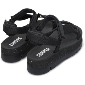סנדלי נשים קמפר Oruga Up Black recycled PET sandals for women