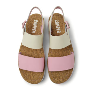 Camper Oruga White and pink leather sandals for women קמפר סנדלי נשים