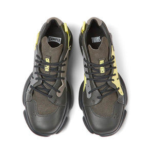 Camper Twins Gray, yellow, and black leather sneakers for women נעלי קמפר נשים