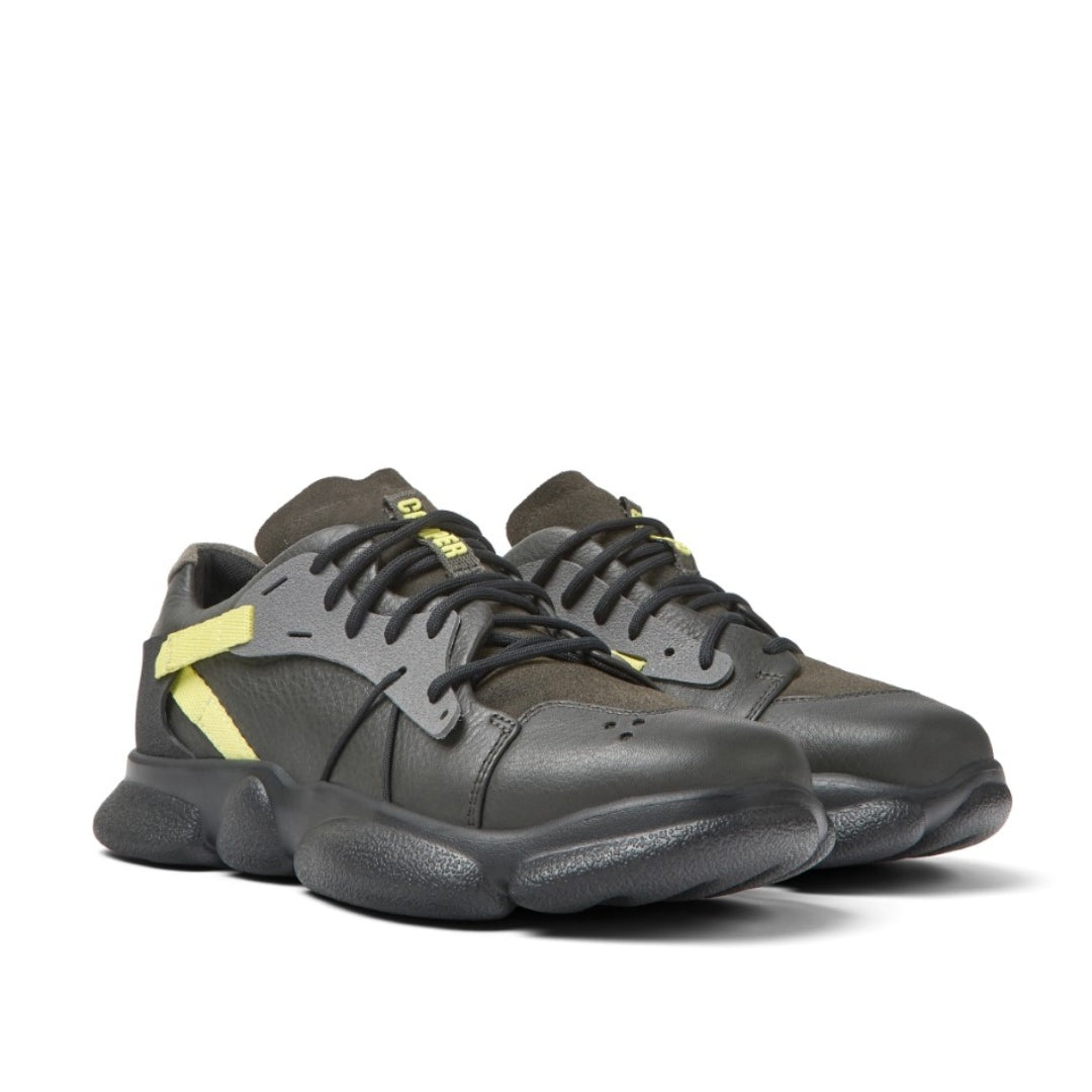 Camper Twins Gray, yellow, and black leather sneakers for women נעלי קמפר נשים