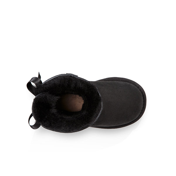 UGG Mini Bailey Bow II Black מגפי תינוקות מיני בלי בו שחורות
