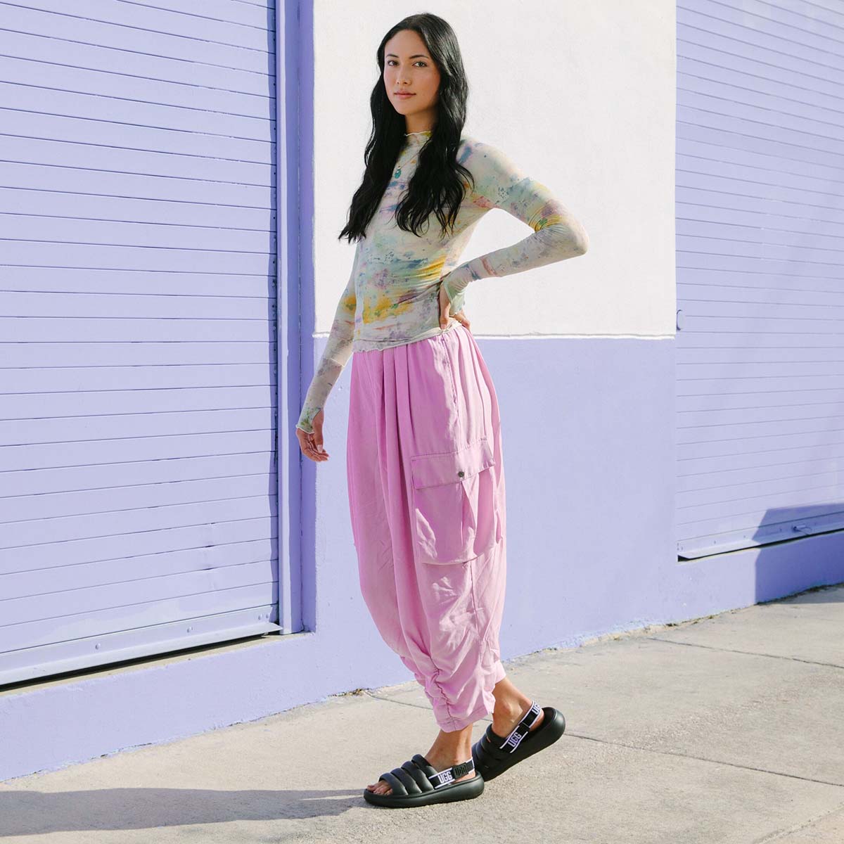 UGG Sport Yeah Black כפכפי נשים ספורט יה שחור