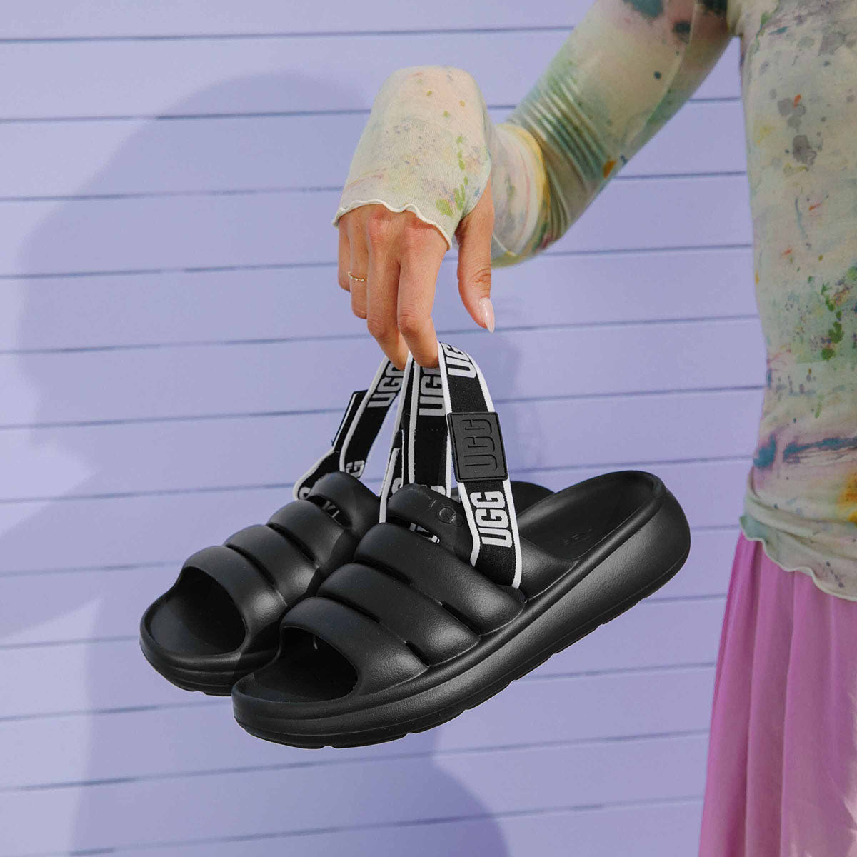 UGG Sport Yeah Black כפכפי נשים ספורט יה שחור