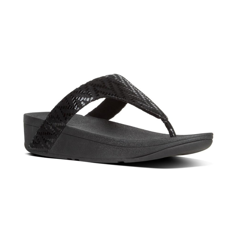 פיט פלופ לוטי שברון שחור Fit-Flop Lottie Chevron Suede Black (4538706624586)