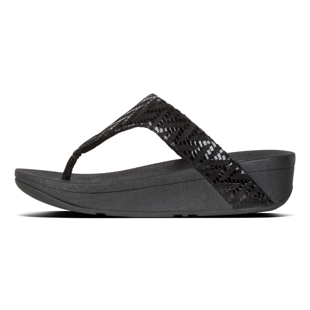 פיט פלופ לוטי שברון שחור Fit-Flop Lottie Chevron Suede Black (4538706624586)