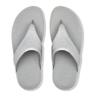 Fit Flop Lulu Leather Toepost Silver כפכפי פיט פלופ לנשים אפור