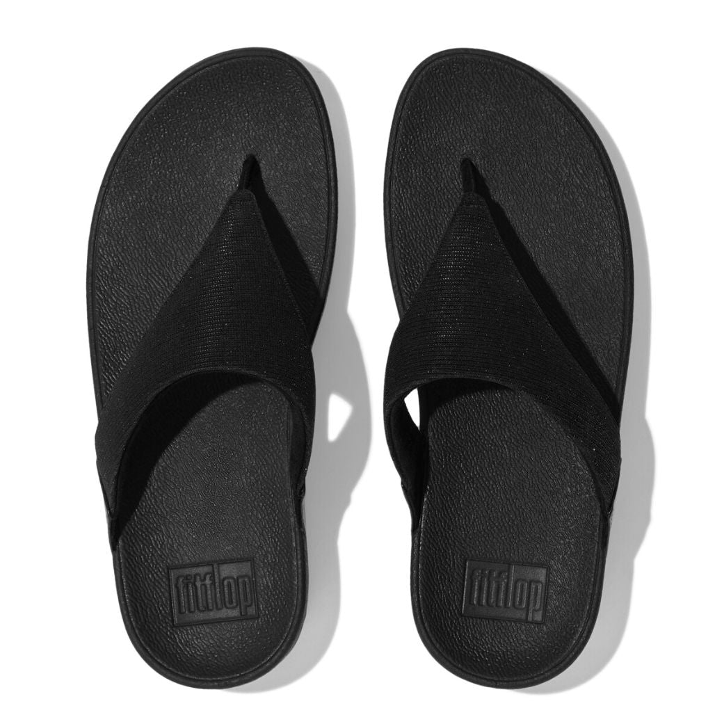 Fit Flop Lulu Shimmerlux Toe-Post Black פיט פלופ לולו טופוסט שחור