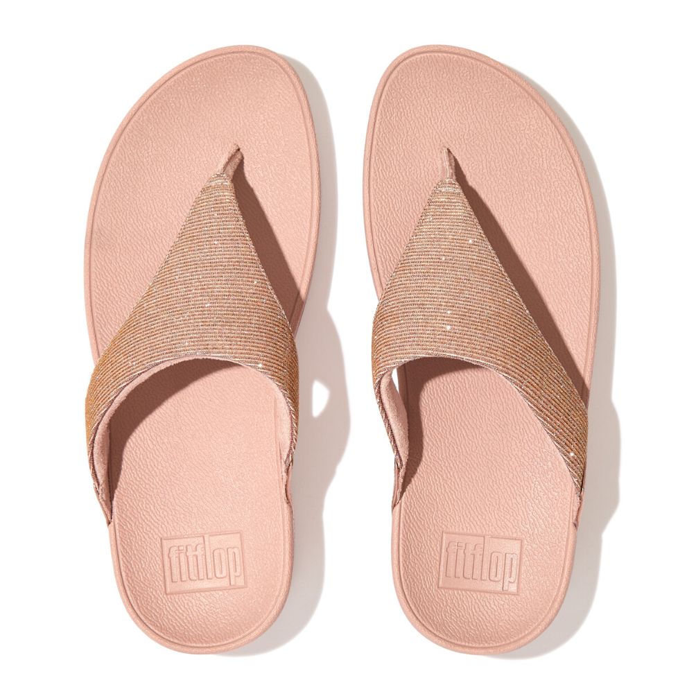 Fit Flop Lulu Shimmerlux Toe-Post Rose Gold כפכפי פיט פלופ לנשים