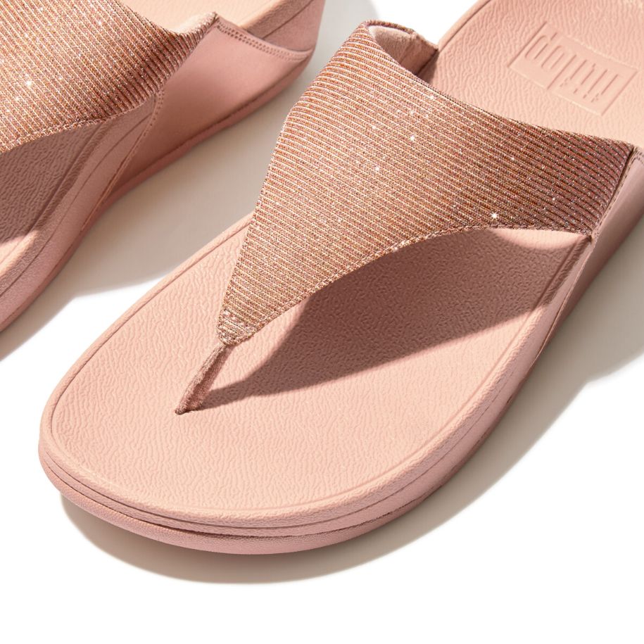 Fit Flop Lulu Shimmerlux Toe-Post Rose Gold כפכפי פיט פלופ לנשים