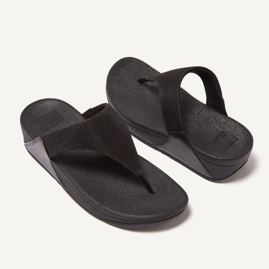 Fit Flop Lulu Shimmerlux Toe-Post Black פיט פלופ לולו טופוסט שחור