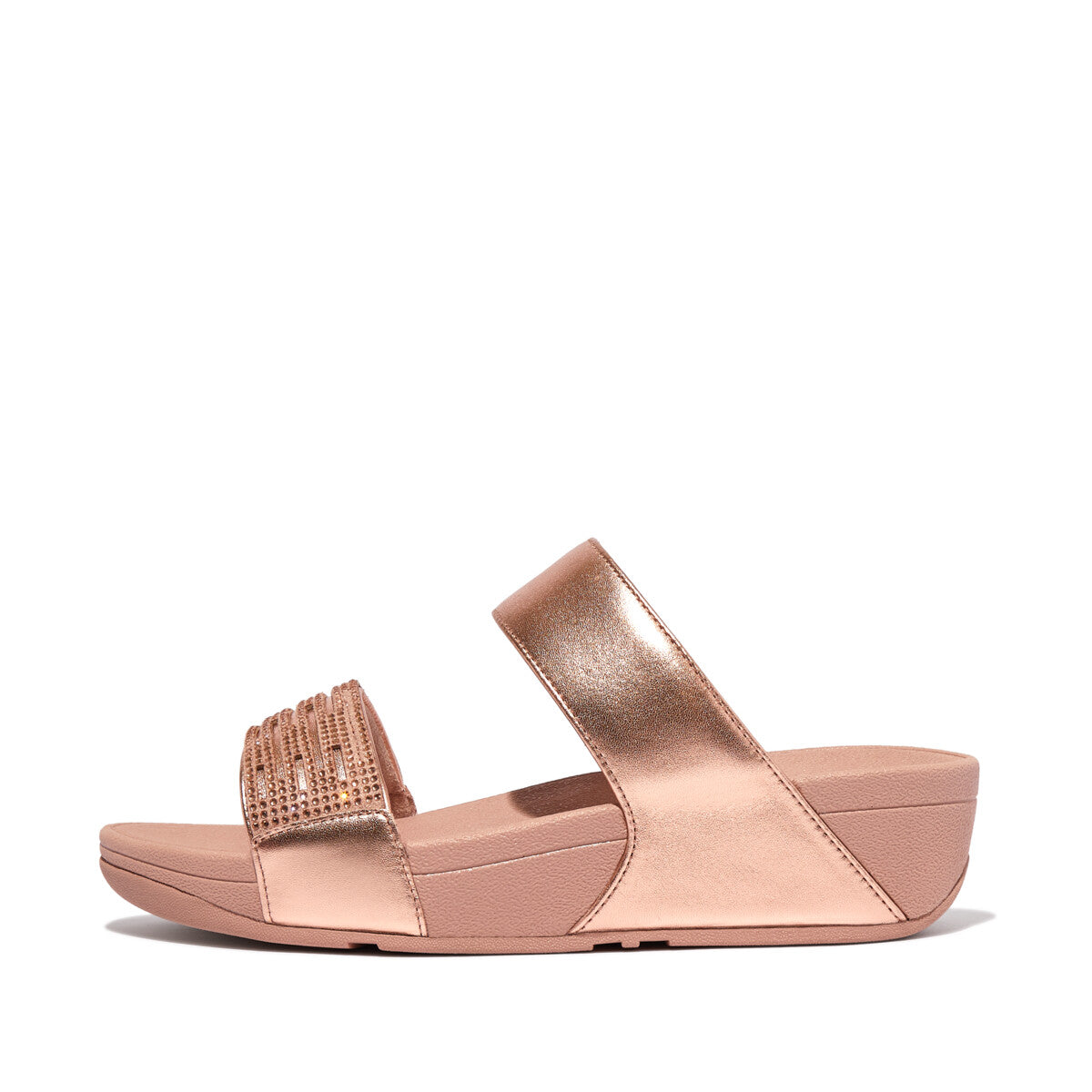 Fit Flop Lulu Slides Rose Gold כפכפי פיט פלופ לנשים