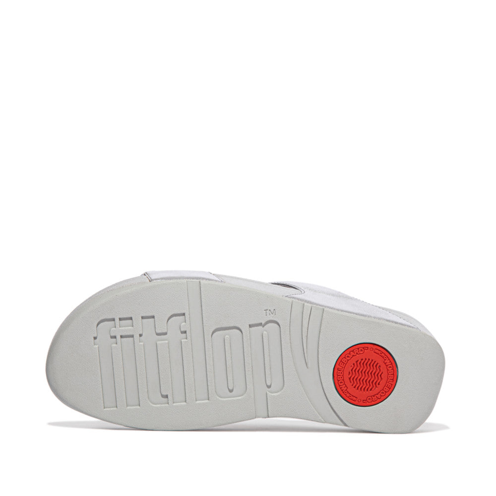Fit-Flop Lulu Leather Slides Silver פיט פלופ כפכפי נשים