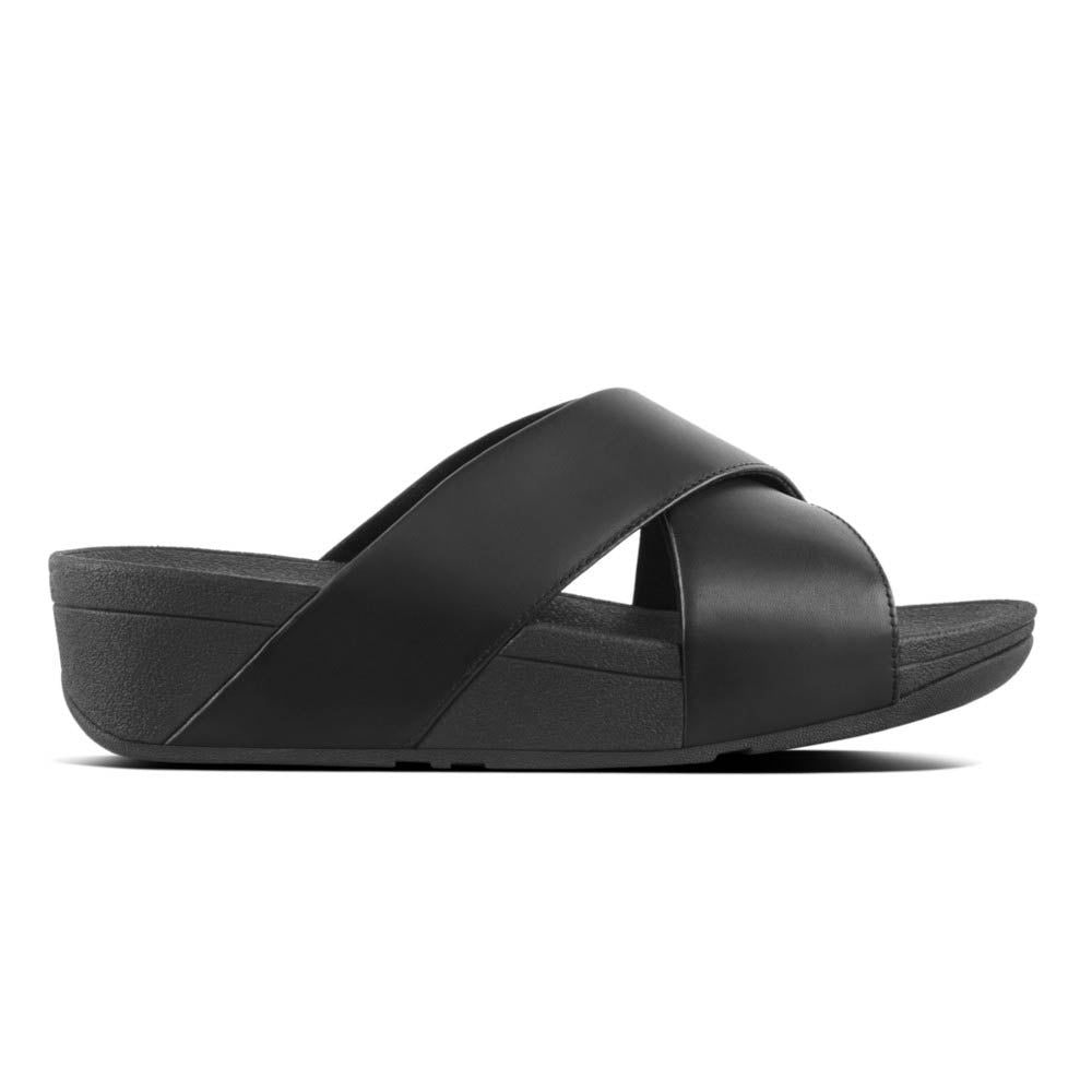 פיט פלוט לולו קרוס סלייד שחור Fit-Flop Lulu Cross Slide Sandals Leather Black (4527268134986)