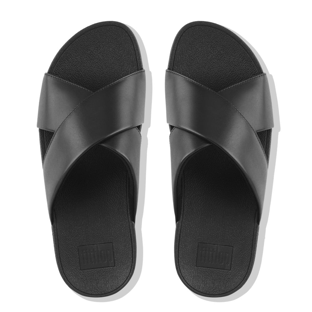 פיט פלוט לולו קרוס סלייד שחור Fit-Flop Lulu Cross Slide Sandals Leather Black (4527268134986)