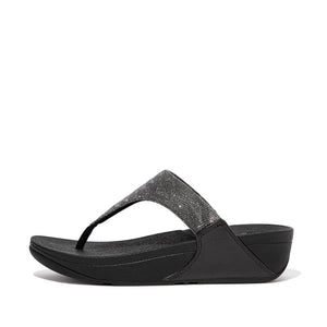 Fit-Flop Lulu Glitz Toe-Post Sandals Black פיט פלופ כפכפי נשים