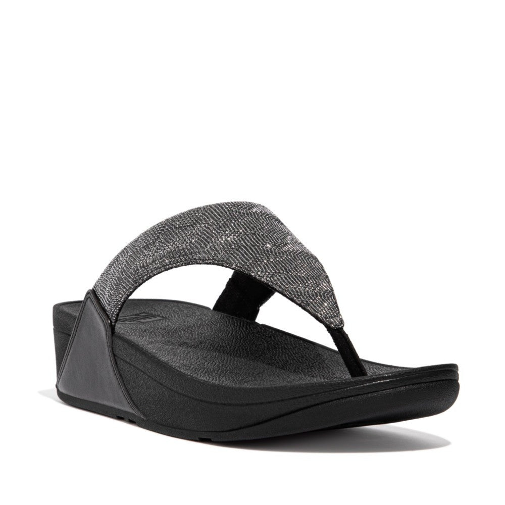 Fit-Flop Lulu Glitz Toe-Post Sandals Black פיט פלופ כפכפי נשים