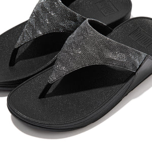 Fit-Flop Lulu Glitz Toe-Post Sandals Black פיט פלופ כפכפי נשים