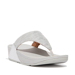 Fit Flop Lulu Glitz Toe-Post Sandals Silver פיט פלופ כפכפי נשים