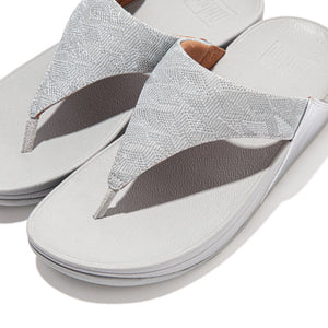 Fit Flop Lulu Glitz Toe-Post Sandals Silver פיט פלופ כפכפי נשים