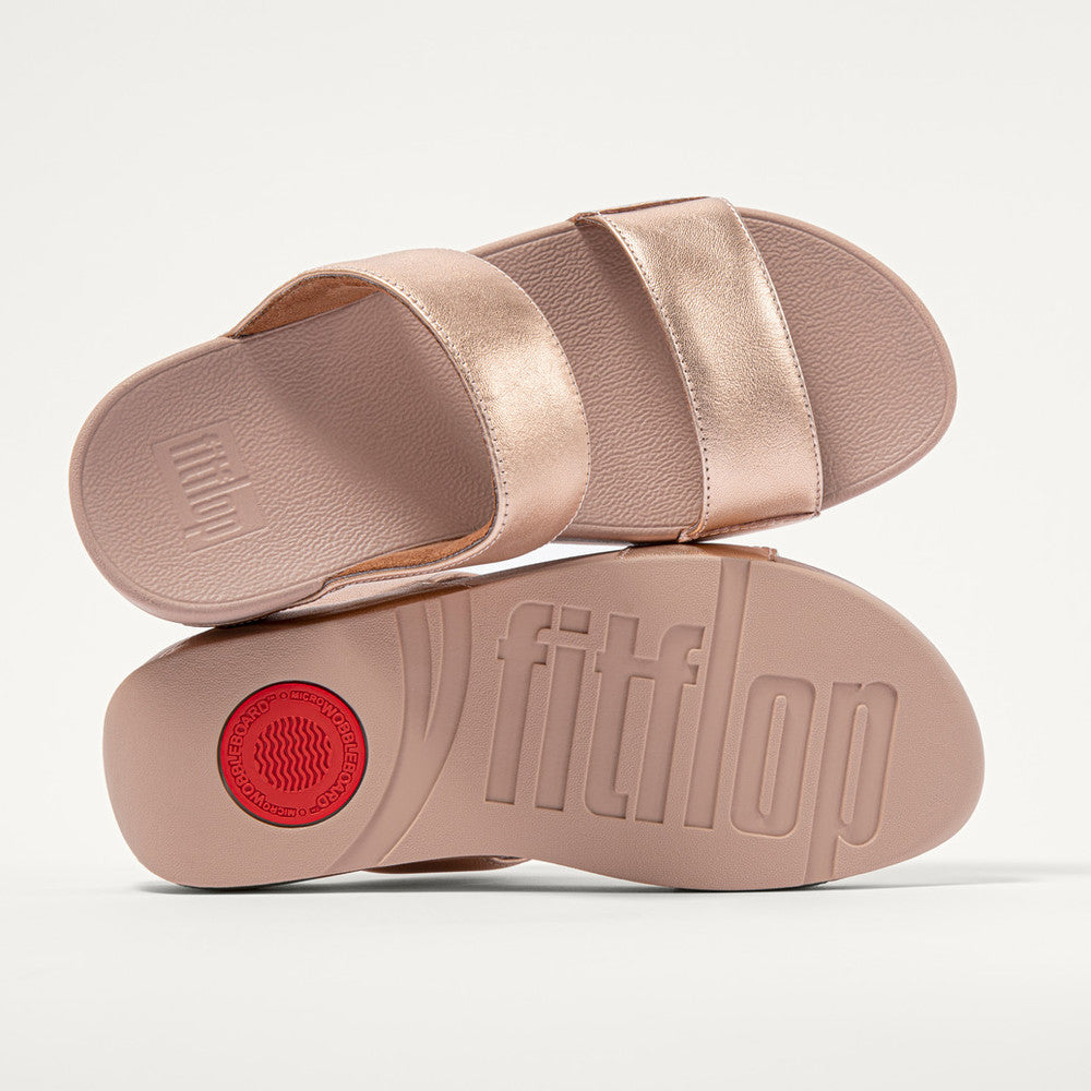 Fit-Flop Lulu Leather Slides Rose Gold פיט פלופ כפכפי נשים