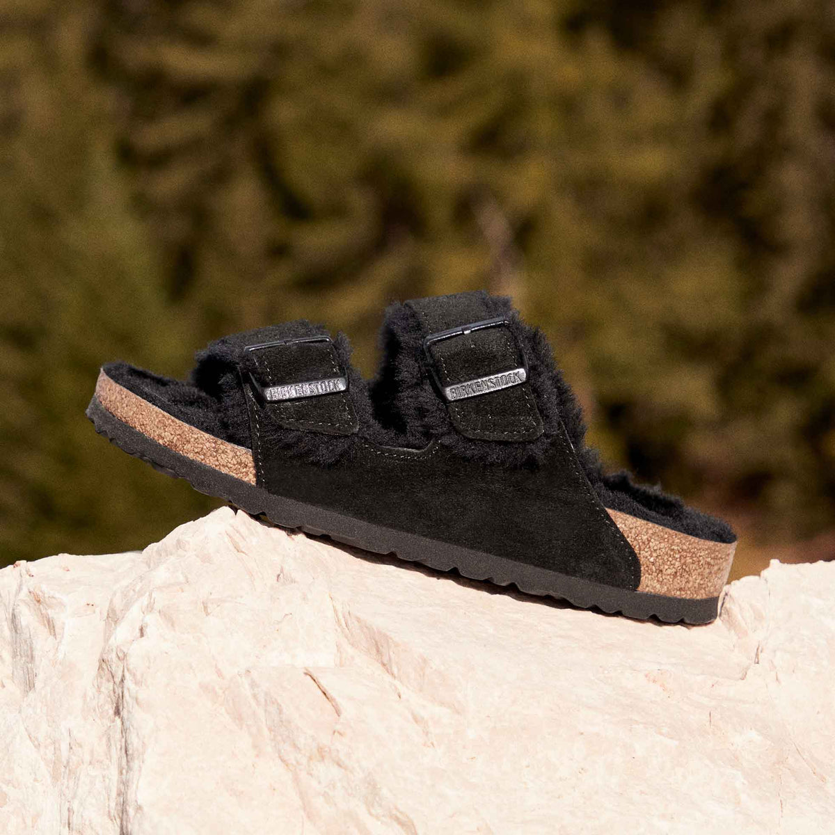 Birkenstock Arizona Fur Black בירקנשטוק כפכפי אריזונה נשים
