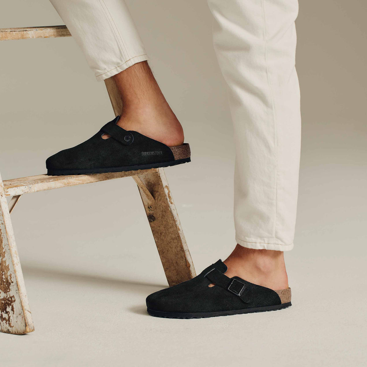 Birkenstock Boston BS Black בירקנשטוק כפכפי גברים בוסטון