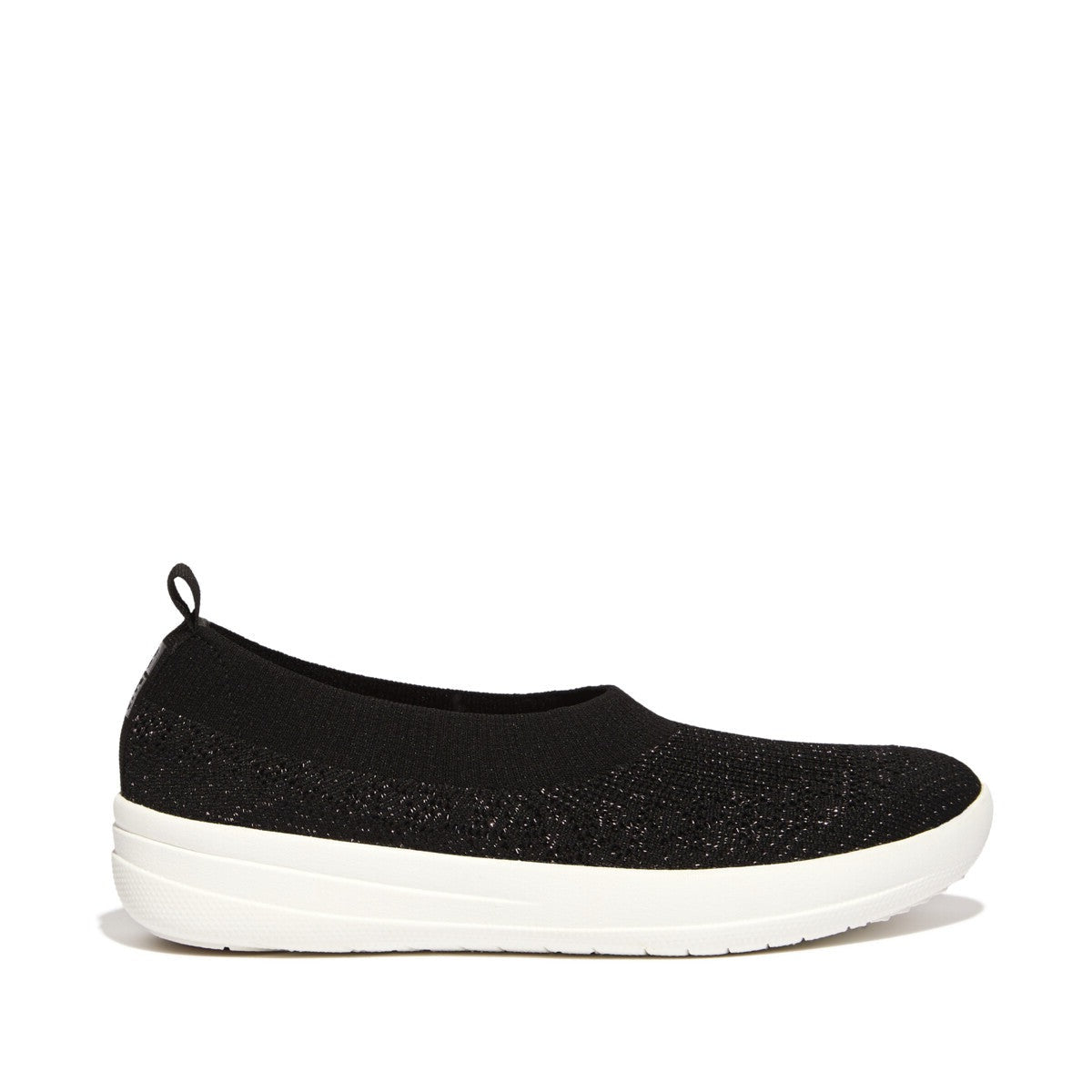 Fit-Flop Uberknit Slip-On Ballerina Black Rose Gold  אוברניט שחור רוז גולד פיט פלופ נעלי נשים