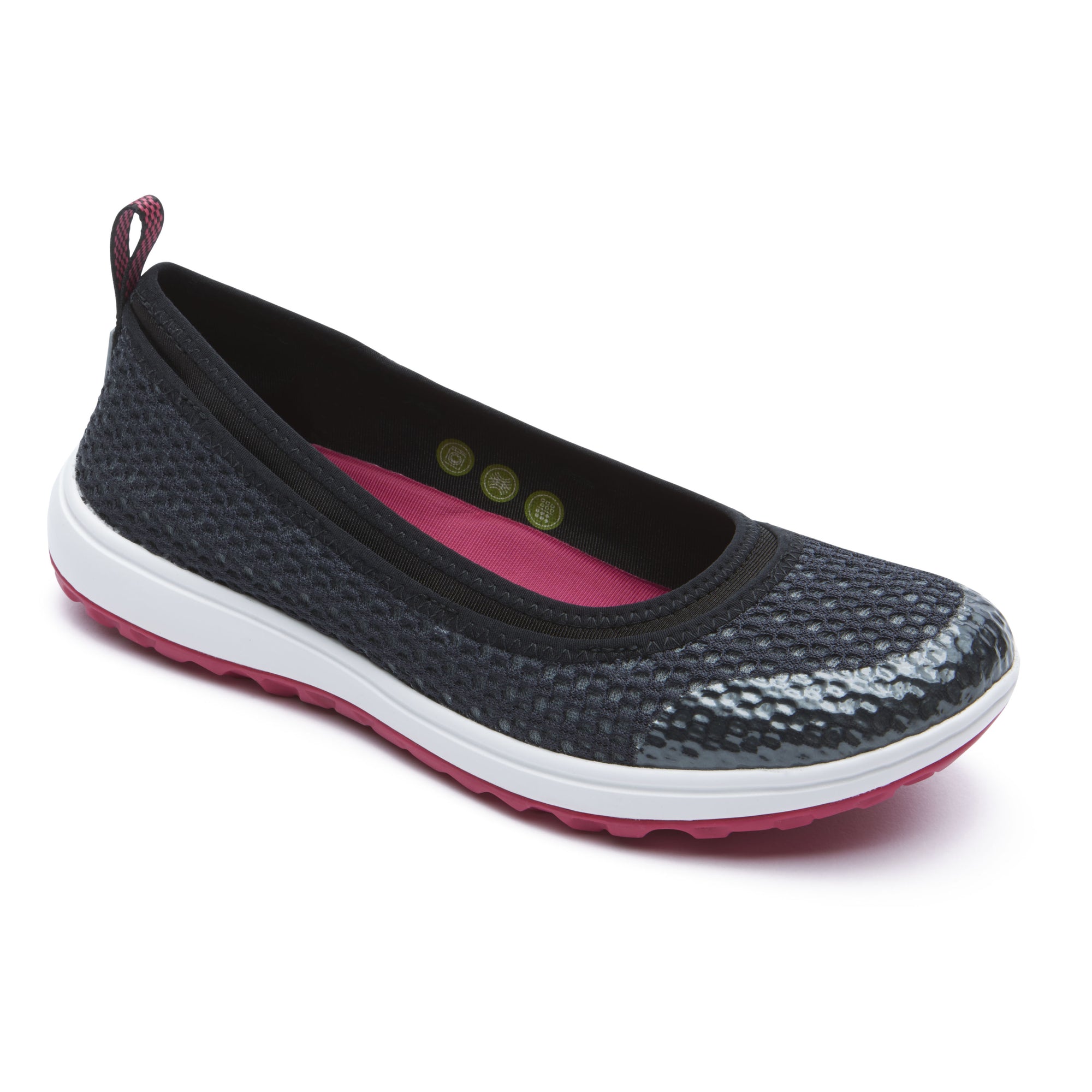 רוקפורט נעלי נשים Rockport V78722W 360 Wash Ballet Black Fuschia (4538817413194)