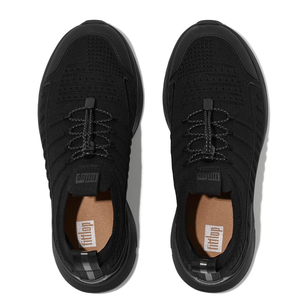 Fit-Flop Vitamin FF Metal-Pop Knit Black Silver  ויטמין FF שחור סילבר פיט פלופ נעלי נשים