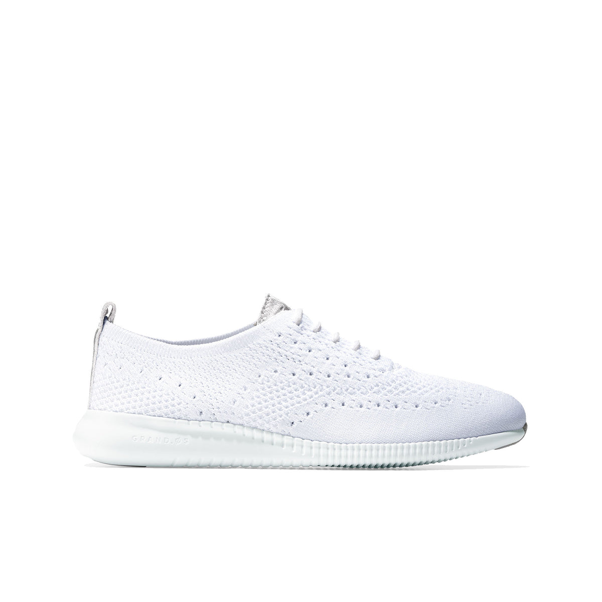 נעלי נשים קול האן  Cole Haan ZERØGRAND Stitchlite OX White Knit Argento