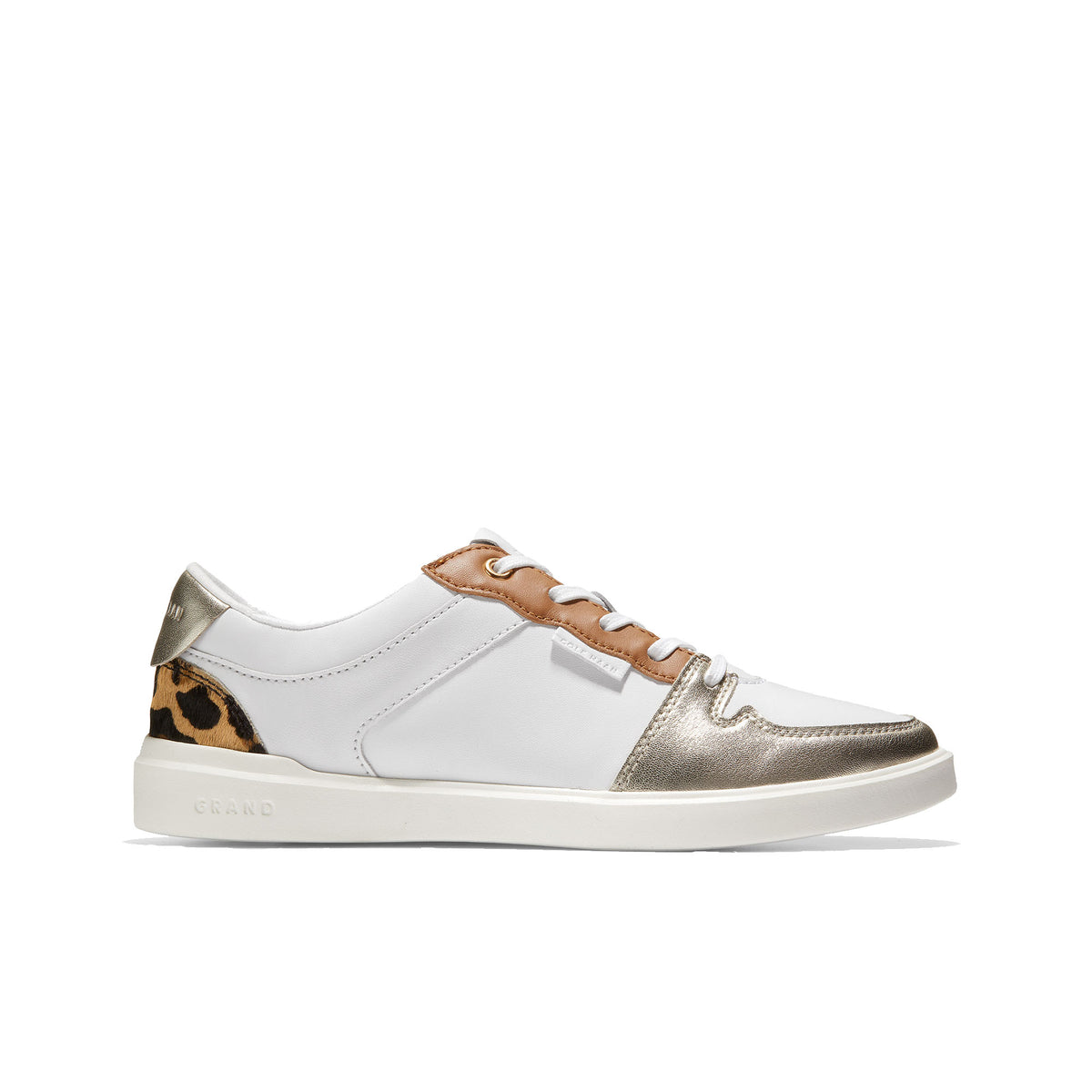 Cole Haan נעלי נשים קול האן Grand Crosscourt Modern Tennis Sneaker White Leopard