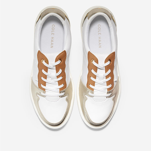 Cole Haan נעלי נשים קול האן Grand Crosscourt Modern Tennis Sneaker White Leopard